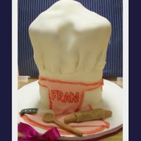 Chef Hat Cake Cake made for clients birthday. All cake and fondant, accessories are made from gumpaste