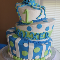 Topsy Turvy Cake My First Topsy Turvy. Buttercream with fondant decorations.