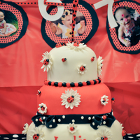 Birthday Celebration This was my granddaughter's 1st birthday cake. All covered in fondant with daisies and ladybugs to decorate.