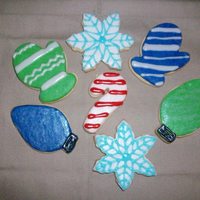 Christmas Cookies Sugar cookies with rolled butter cream and royal icing glaze.