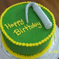 Medical Cake This is a cake made for a guy in nurse anesthetist school, he wanted green bay colors with a laryngoscope on top. cinnamon strousel cake...