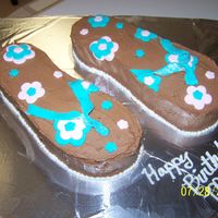 Flip Flop Cake This is whipped ganache and dark chocolate cake with MMF accents. TFL!