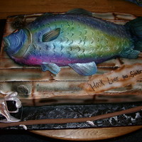 Hook Line And Sinker Grooms cake for a man that likes to fish.