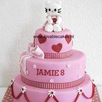 Hello Kitty In Pink/red Jamie turned 8, and wanted a Hello Kitty cake. I love this color combination,