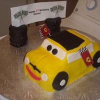 Disney Cars Luigi Cake This was my first time making a cake with MMF. It really turned out like the car in the movies. I made this for my son's 3rd Birthday...