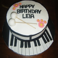 Piano And Drum Cake chocolate cake with Chocolate cream filling and buttercream frosting.