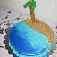 Beach This was for my mom's 50th birthday. She loves the ocean. Fondant palm tree gave me a lot of problems. the trunk is fondant wrapped...