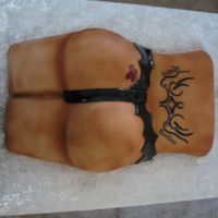 Apple Bottom - Tramp Stamp Fondant covered 'Apple Bottom' I made this for a lady giving her guy a strip club party, of course he didn't know what he...
