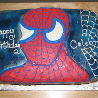 Spiderman Spiderman cake, yellow cake with buttercream icing