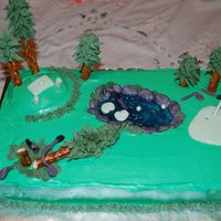 Bad Day At Golf tried to "fake" a whipped icing by using DH whipped mixed with cool whip, shine on front of cake is reflection from board paper...