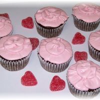 Simple Valentine's Cupcakes Just something I whipped up for some little girls at church. Devil's food cupcakes and strawberry frosting