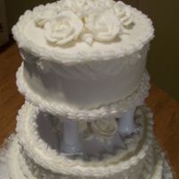 Wedding Cake Class buttercream frosting, royal icingflowers. Done for a wedding cake class