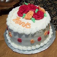 Rose Thank You Kahlua cake, chocolate BC filling, BC icing