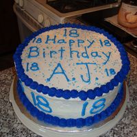 Round B-Day Cake 2 layer w/crusting cream cheese frosting