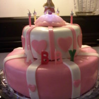 Abby's 5Th Birthday Had to throw something together pretty quick for this. Unfortunately it poured rain ALL day as you can see by the wet fondant!! UGH