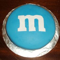 M&m For my mom's birthday. Chocolate WASC with peanut butter chocolate pudding filling and peanut butter buttercream.