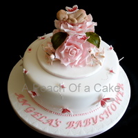 Rose-Baby This was made for a babyshower, the baby is made from the First Impressions mould, I made the roses, not perfect but I was hapy with it.