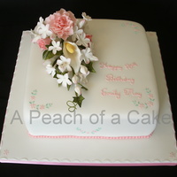 90Th Birthday The lady wanted a pretty pink cake. I made the flowers from flowerpaste