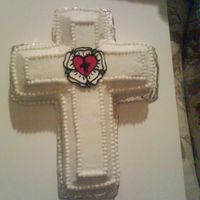 First Communion This was my neice first communion cake i made the picture on the inside out of color flow