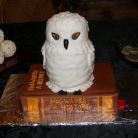 Harry Potter's Owl. I made this cake for some friends who were throwing a Harry Potter Halloween party. Everything is edible. All the feathers are individual...