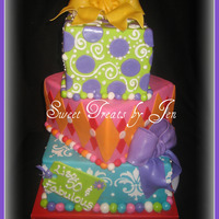 Stacked Gift Boxes Stacked square boxes. 6", 8" and 10". Decorated in fondant.