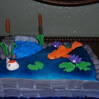 Another Koi Fish Pond Cake! I made this cake to raffle off at our Inland Koi Society meeting. 3-22-2009