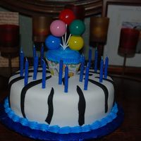 White Tiger Striped Birthday Cake 