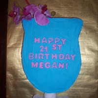 Cocktail 21St Birthday Cake The cake is royal icing, the stem is fondant, and the flowers are artificial. I ran out of time and was unable to make gumpaste flowers...