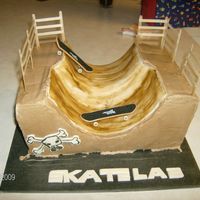 Skate Park Birthday Cake, local skate park ramp. You can see cake slid a bit after it was picked up..., still learning...deliveries seem to be a...