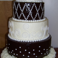 Chocolate Wedding Cake this cake was actually made for a church chocolate event, that wanted a wedding cake focal point. But in Chocolate. Sooo, chocolate cake...