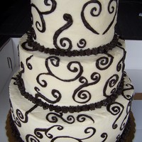 50Th Anniversary Cake With Swirls 