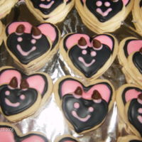 Lady Bug Cookies nfsc iced with royal icing, topped with chocolate chip feelers.