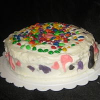 Sarah's Daddy's Cake Cake my 6-year-old decorated for her father. Fondant and chocolate covered sunflower seeds.