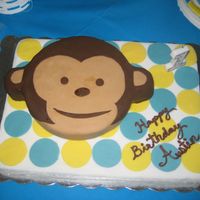 Monkey Cake My girlfriend purchased the plates and other mod monkey decor and had asked me to make a cake to match.