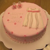 Pink Baby Shower Butterecream with fondant accents