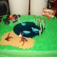 Lil Fisher Boy My nephew loves fishing and bambi... I couldn't find a bambi figure (20 years to late for that) well he's 2 he didn't know...