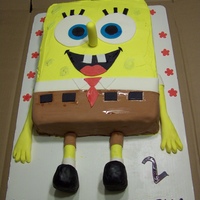 Spongebob Squarepants 12 x 18 cake, iced in buttercream with fondant accents.