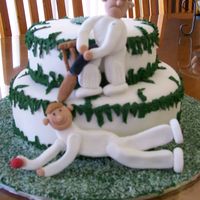 Cricket Cake I made this cake for my husbands birthday. The photo is a bit blurry (sorry)
