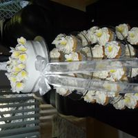 Wedding Frangipani Cupcakes My son's wedding cupcakes. My proudest cakes. A long day of making cupcakes.