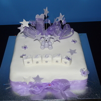 Baby's Naming Day Cake This was for a Naming Day for a baby. The mother's favourite colour was purple.