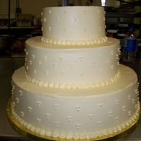 Swiss Dot Wedding Cake 3 tier wedding cake. Swiss dot decoration, frosted in buttercream
