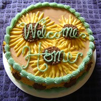 Welcome Home This is the first cake I've ever done for more money than just cost of materials. :) The writing was a little tricky because I was...