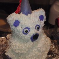 Princess Teddy Bear Smash Cake I made this as my daughters smash cake for her first birthday. Mini teddy mold. BC icing and made hat from fondant with tiny drap for the...