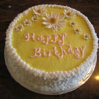 Daisy Birthday Cake Flowers are made with gumpaste.
