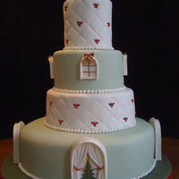 Christmas Cake fondant, gumpaste, and royal icing Christmas cake.