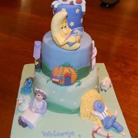 Mother Goose Cake This was for the baby shower for a friend of my cousin. Bottom tier is WASC with chocolate filling, middle tier is WASC with raspberry...