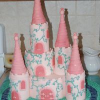 Pink Castle Cake Made this castle cake for a little friend who was turning six! It is WASC with IMBC. The turrets are Crystal Lite containers covered in...