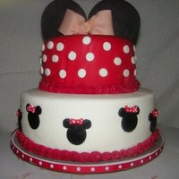 Minie Mouse I made this cake for my friends grandaughters first birthday,