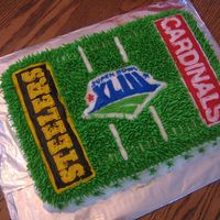 Superbowl Cake This is my first attempt at FBCT. As you can tell, I have some work to do :) The superbowl logo in the middle was the last transfer I made...