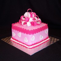 Lace Border Cake Fondant covered with hand punched lace border.